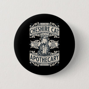 Cheshire-Katze - Alice Im Wunderland Vintage-Buch Button