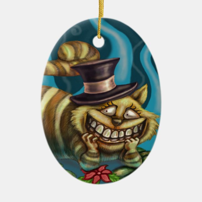 Cheshire-Katze Keramik Ornament (Vorne)