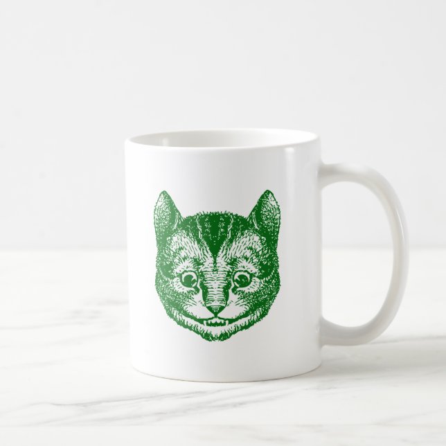 Cheshire-Katze schwärzte Grün mit Tinte Tasse (Rechts)