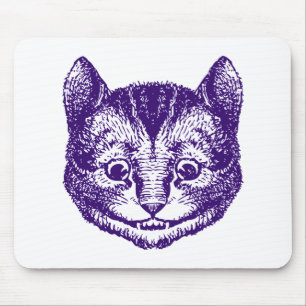 Cheshire-Katze schwärzte Lila mit Tinte Mousepad