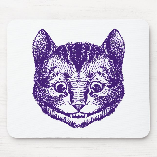 Cheshire-Katze schwärzte Lila mit Tinte Mousepad (Vorne)
