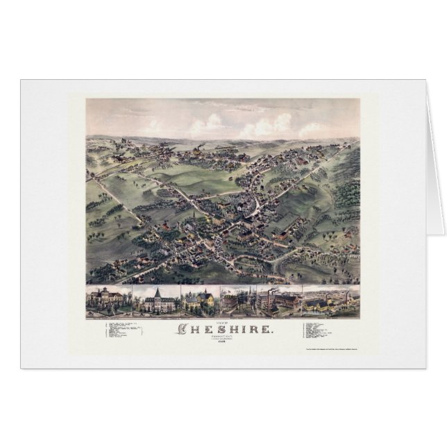 Chesire, panoramische Karte CT - 1882 (Vorderseite (Horizontal))