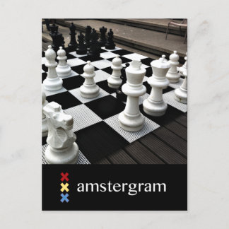 Chess Amsterdam gram Postkarte