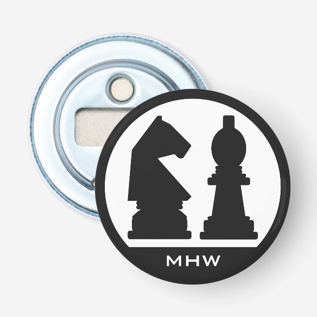 CHESS benutzerdefinierter Monogramm-Flaschenöffner Flaschenöffner (Vorderseite)
