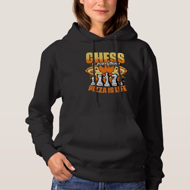 Chess Board Game Humor For A Pizza  Grandmaster Hoodie (Vorderseite)