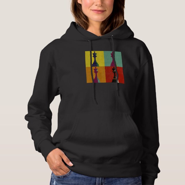 Chess Board Game  Piece King Checkmate Pop Style Hoodie (Vorderseite)