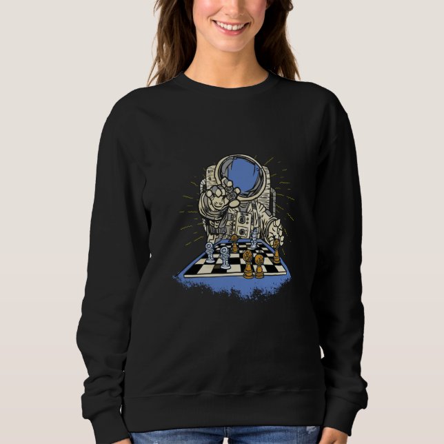 chess board king game queen space spaceman sweatshirt (Vorderseite)