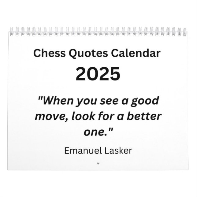Chess Calendar 2025 - Chess Quotes Calendar Kalender (Titelbild)