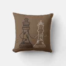 Chess Couple, King & Queen Cushion