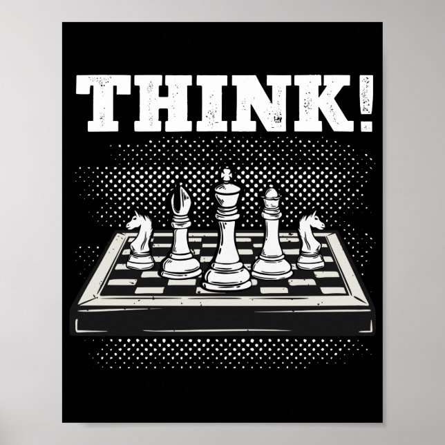 Chess Game Board Player Think Club Team Poster (Vorne)