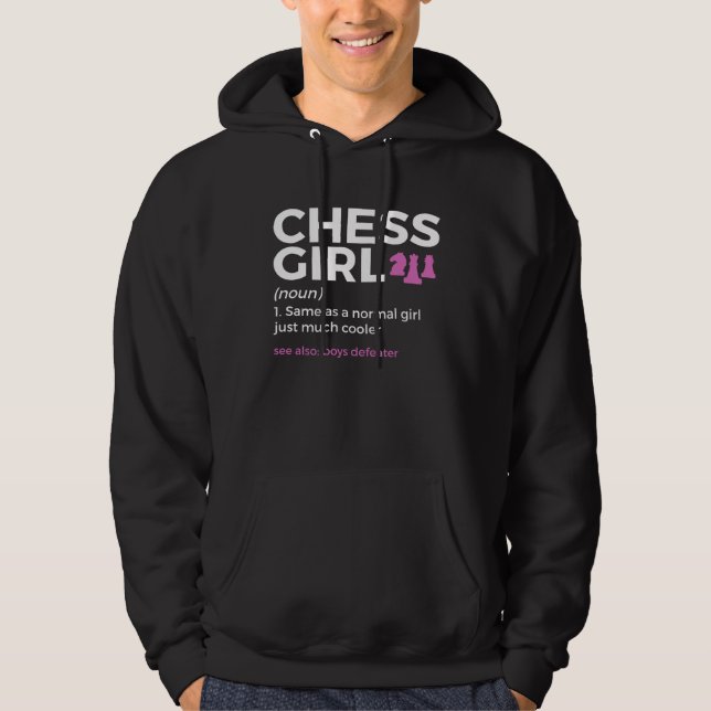 Chess Girl Definition Boys Defeater Chess Player Hoodie (Vorderseite)