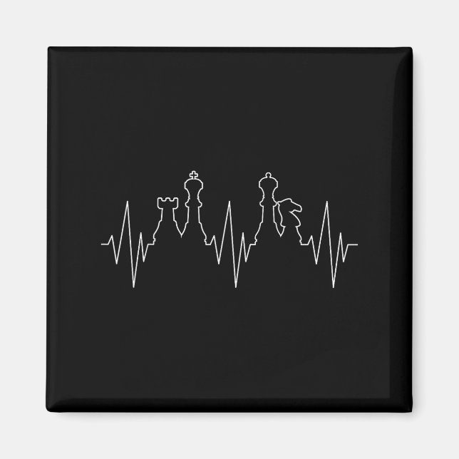 Chess Heartbeat Chess Master Chess Club  Magnet (Vorne)