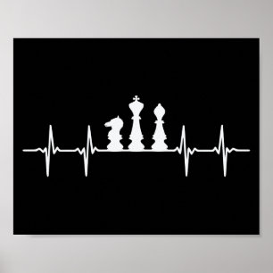 Chess Heartbeat Chess Pieces Poster
