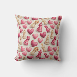 Chess & Hearts Valentines Pattern Kissen