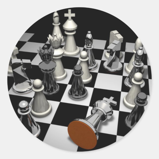 Chess Keychain Runder Aufkleber (Vorderseite)