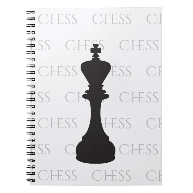 Chess King Classic Piece Modern Black Notizblock (Vorderseite)