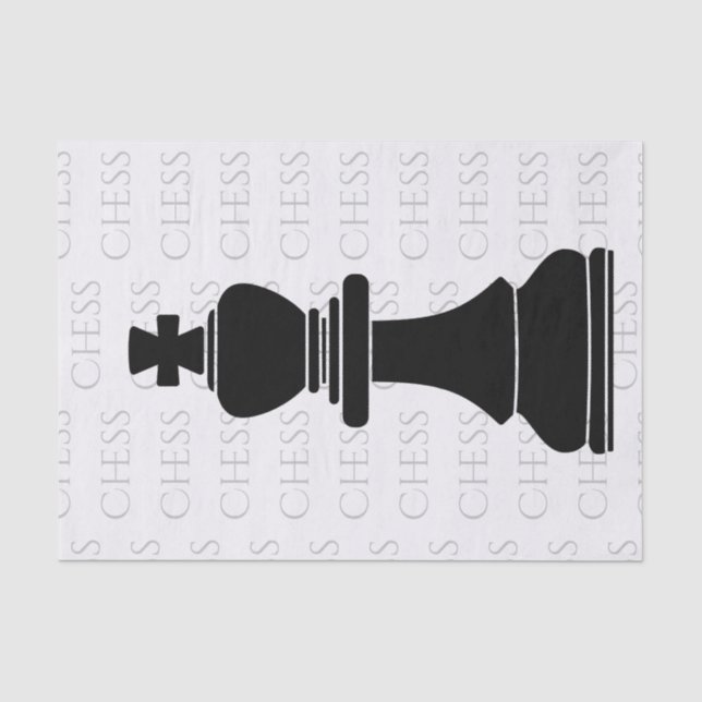 Chess King Classic Piece Modern Black Seidenpapier (Vorderseite)