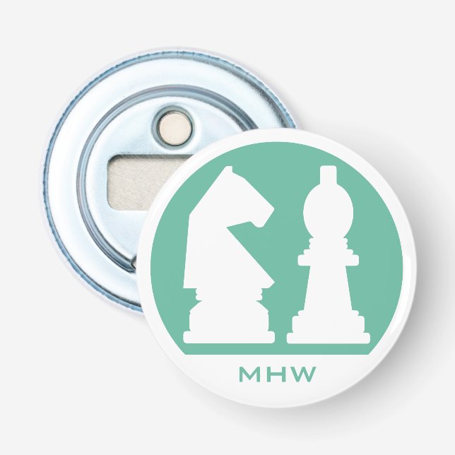 CHESS kundenspezifischer Monogramm- und Farbflasch Flaschenöffner (Vorderseite)