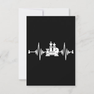 Chess Lover Heartbeat Chess T-Shirt Einladung