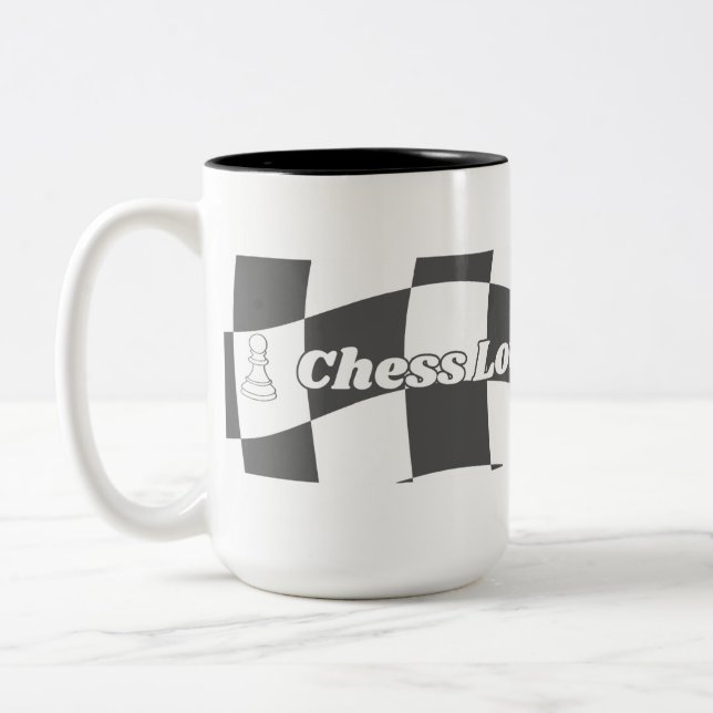 Chess Lover's Corner Zweifarbige Tasse (Links)