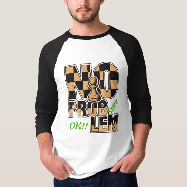 Chess Pawn Raglan Tee | Custom Text Gift (Vorderseite)