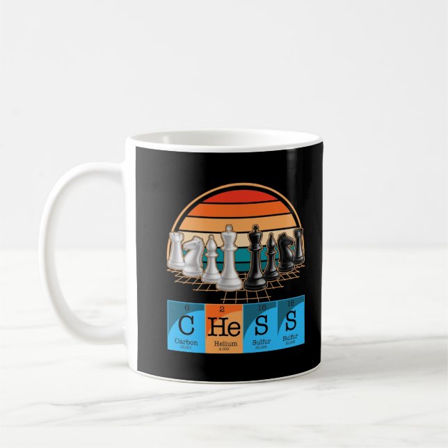 Chess Pieces Chemistry Elements Clever Board Kaffeetasse (Links)