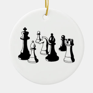 Chess Pieces Vintage Art #2 Keramikornament