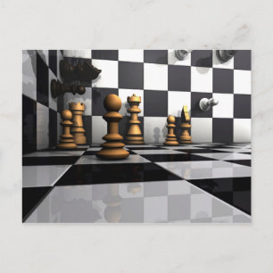 Chess Play King Postkarte