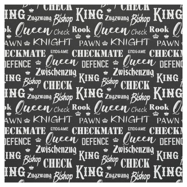 Chess Player Monochrome Schachmuster Stoff (Muster)