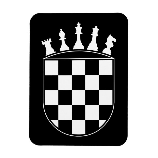 Chess Player Ohrs for Croats Croatian Flag Chess Magnet (Vertikal)