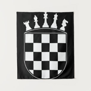 Chess Player Ohrs for Croats Croatian Flag Chess Wandteppich