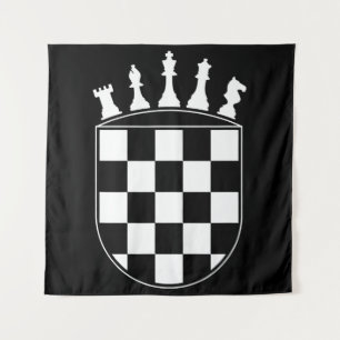 Chess Player Ohrs for Croats Croatian Flag Chess Wandteppich