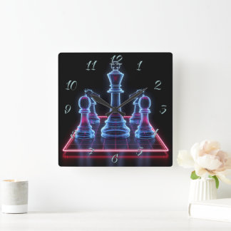 Chess Quadratische Wanduhr