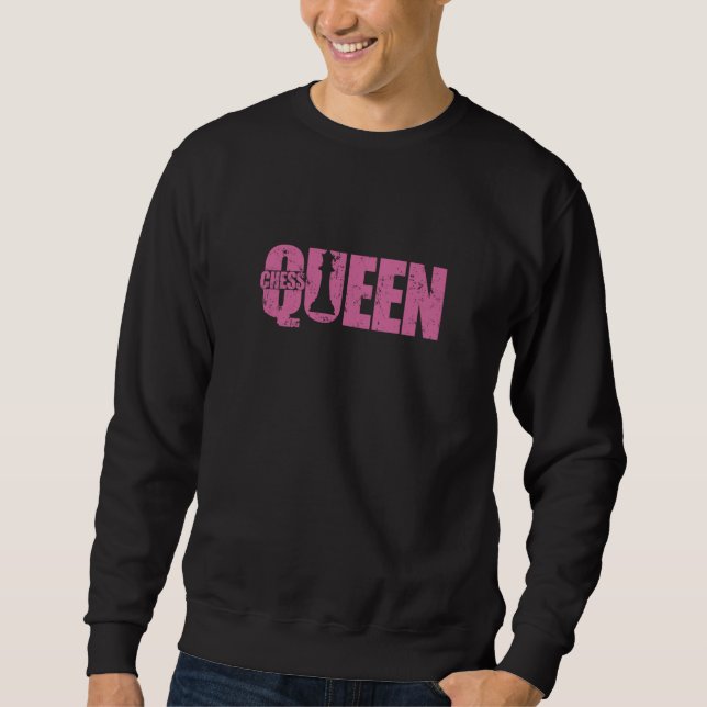 Chess Queen Sport Boardgame Brainteaser Sweatshirt (Vorderseite)