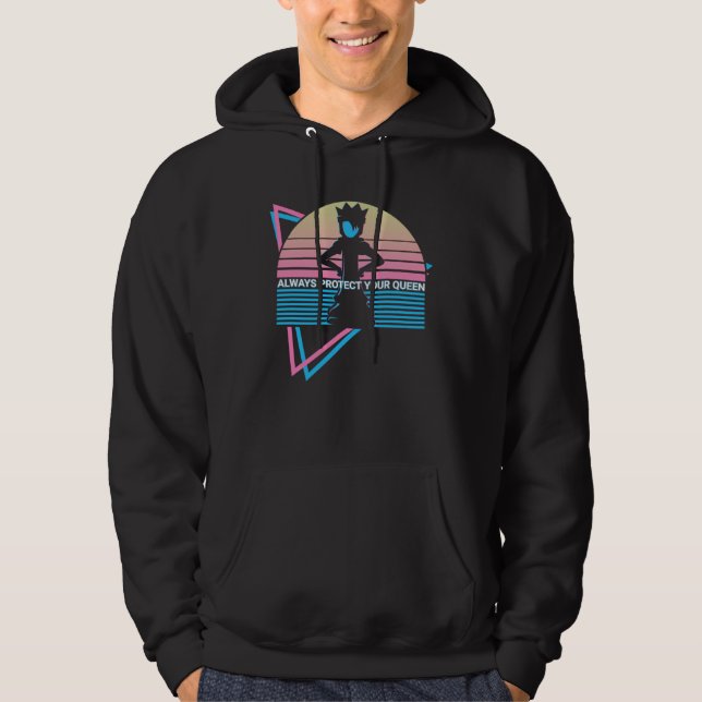 Chess Retro Always Protect Your Queen Hoodie (Vorderseite)