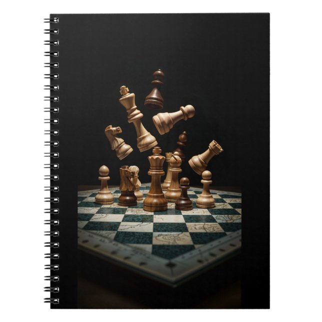 Chess Teile in Motion Notizblock (Vorderseite)