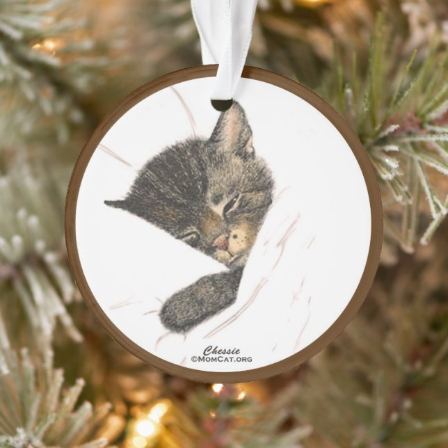 Chess the Kitten Acrylic Ornament (Baum)