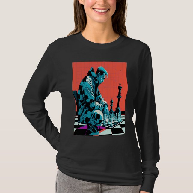 Chess Tournament Fans Retro Pop Chess Player  1 T-Shirt (Vorderseite)
