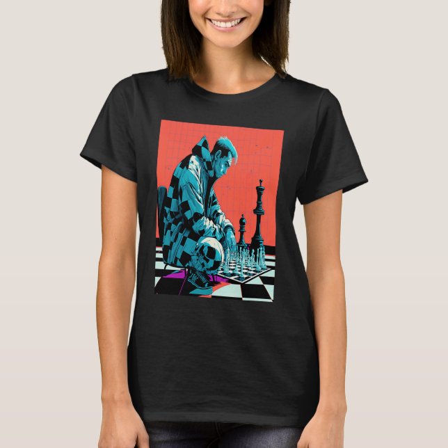 Chess Tournament Fans Retro Pop Chess Player  1 T-Shirt (Vorderseite)