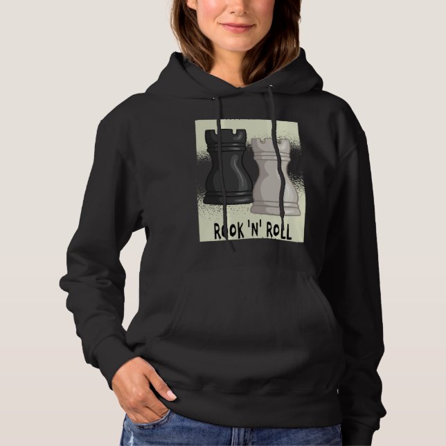 Chess word game Rook and Roll with chess piece roo Hoodie (Vorderseite)