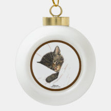 Chessie das Kätzchen Keramik-Kugel-Ornament