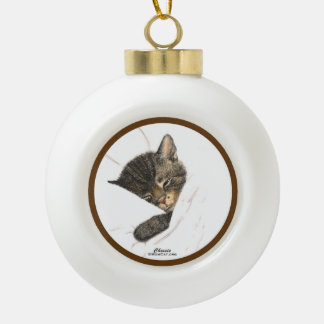 Chessie das Kätzchen Keramik-Kugel-Ornament Keramik Kugel-Ornament