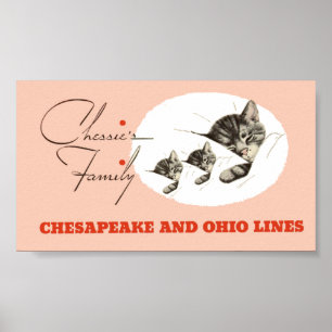 Chessie die Eisenbahn Kitten und ihre Kinder Poster