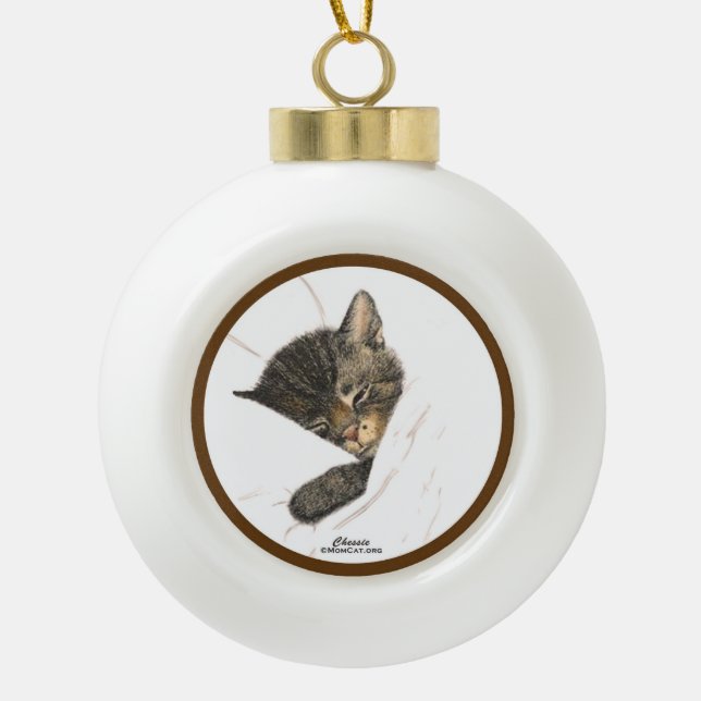 Chessie the Kitten Keramik Ball Ornament (Vorderseite)