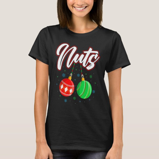 Chest Nuts Christmas Funny Matching Couple Chestnu T-Shirt (Vorderseite)