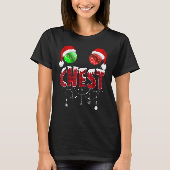 Chest Nuts Christmas   Matching Couple Chestnuts T-Shirt (Vorderseite)