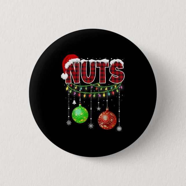 Chest Nuts Christmas T Shirt Matching Paar Chest Button (Vorderseite)