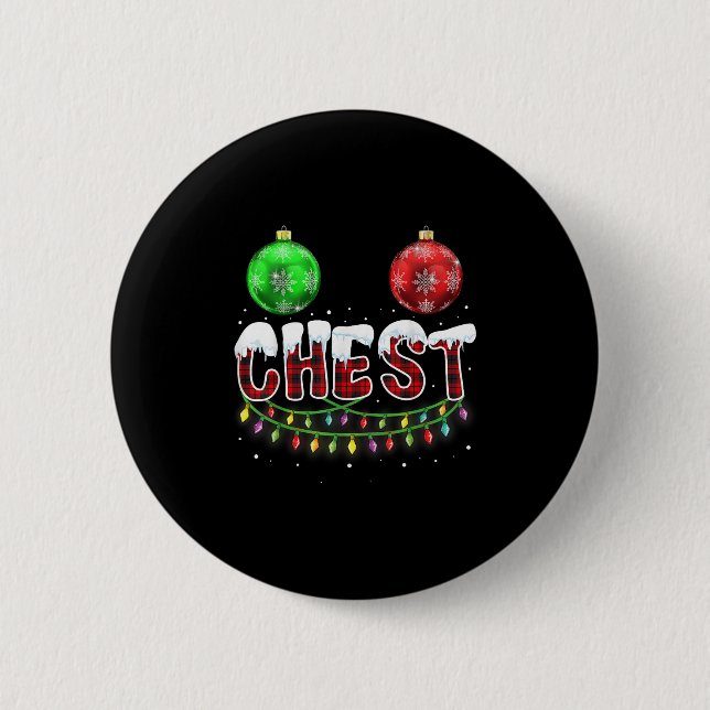 Chest Nuts Christmas T Shirt Matching Paar Chest Button (Vorderseite)