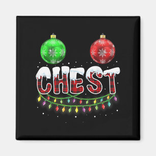 Chest Nuts Christmas T Shirt Matching Paar Chest Magnet