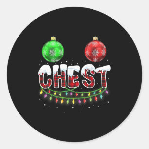 Chest Nuts Christmas T Shirt Matching Paar Chest Runder Aufkleber